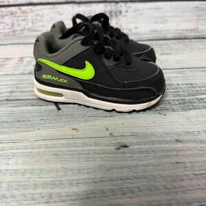 Nike Air Max Toddler Sneakers Black Green Size 6C
